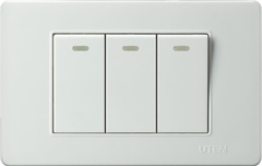 Bộ 3 công tắc 2 chiều cỡ S UTEN V3.0-3PGK12-SSPM3