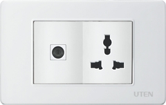 Bộ tivi, ổ cắm 3 chấu UTEN V3.0-TVMSPCZ13NPM3