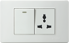 CÔNG TẮC,Ổ CẮM 3 CHẤU UTEN V3.0-K11MSZ13NPM3