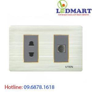 Bộ ổ cắm 2 chấu và tivi S UTEN V7.0-Z2SSTVSSPM2