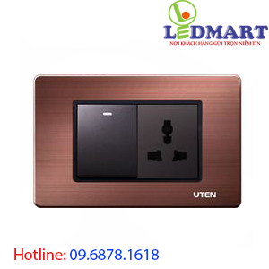 Công tắc 2 chiều ổ cắm 3 chấu UTEN A8